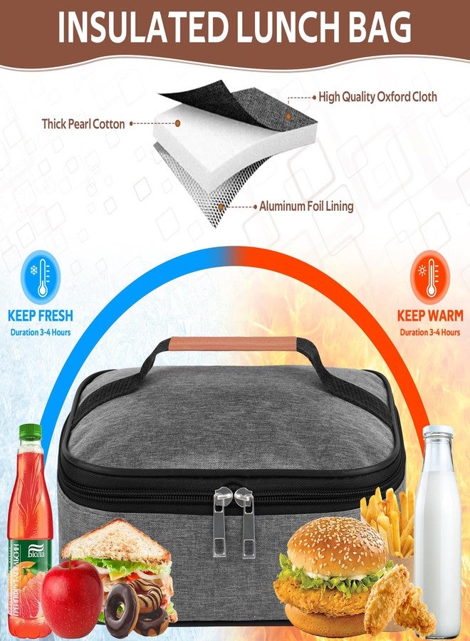 HCFGS 3.5L Insulated Lunch Box for Men & Women,Leak-Proof,Reusable Thermal Lunch Bag for Work Office Picnic Portable Cooler Food Container with Flat Bento Design - Image 2
