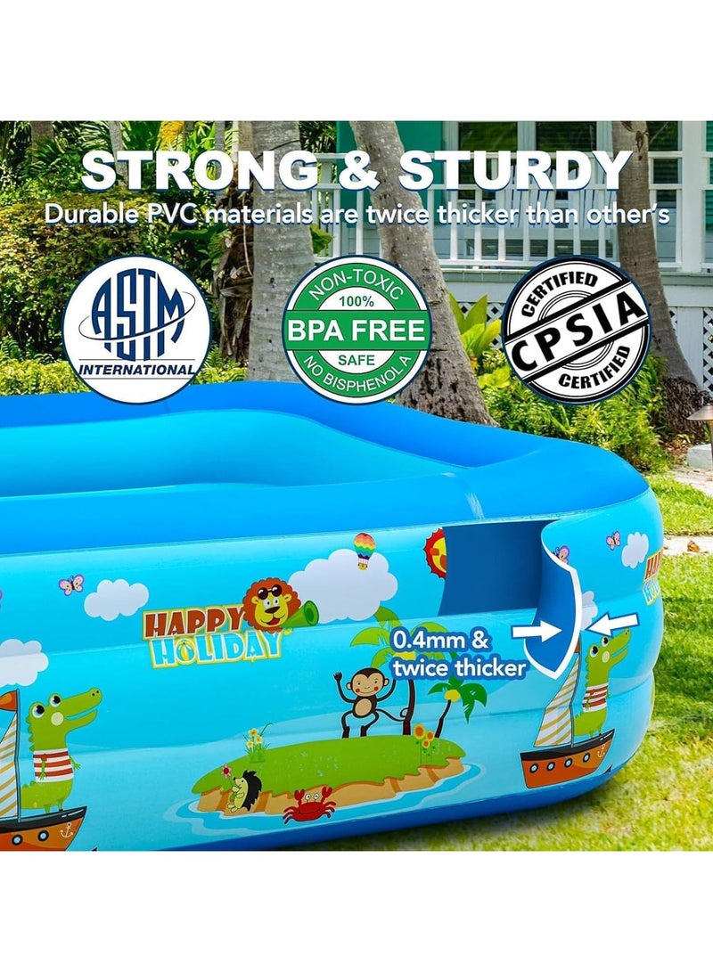 TAPIT Inflatable Swimming Pool for Kids 3 Tier Thickened Swimming Pools Paddling Pool for Toddlers Backyard Outdoor Garden backyard Summer Water Party Pool (210x145x60cm)  - Image 5