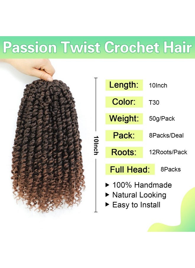 AMELI - Passion Twist Crochet Hair 10Inch Passion Twist Hair 8 Packs Pretwisted Short Passion Twist Crochet Hair For Black Women Soft Passion Twist Curly Crochet Hair… - Image 1
