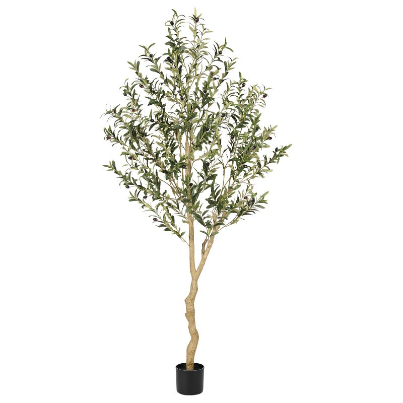 Realead 6ft Faux Olive Tree, Tall Olive Tree Plants, Fake Potted Olive Silk Tree, Artificial Olive Trees for Modern Home Office Living Room Floor Decor Indoor - Image 1
