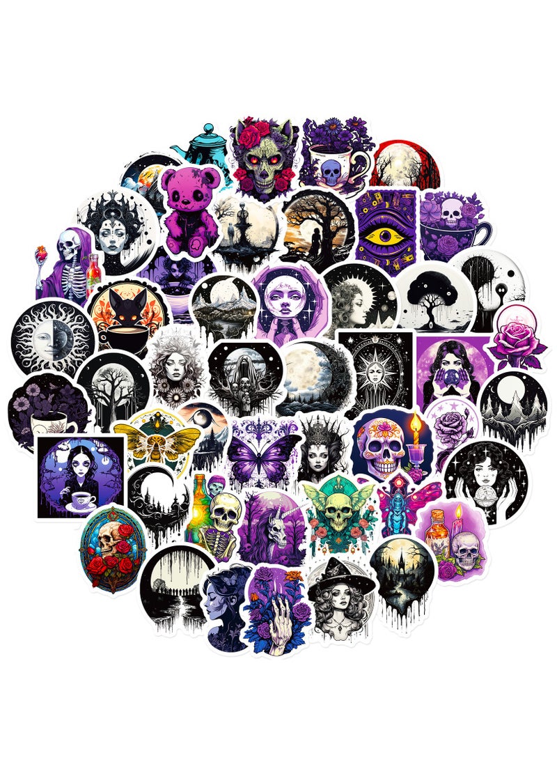 Y&D 50-Piece Stickers Of Human Skeleton Cool Skull Water Bottle Waterproof Sticker Laptop Skateboard Snowboard For Children Toys Stickers  - Image 1