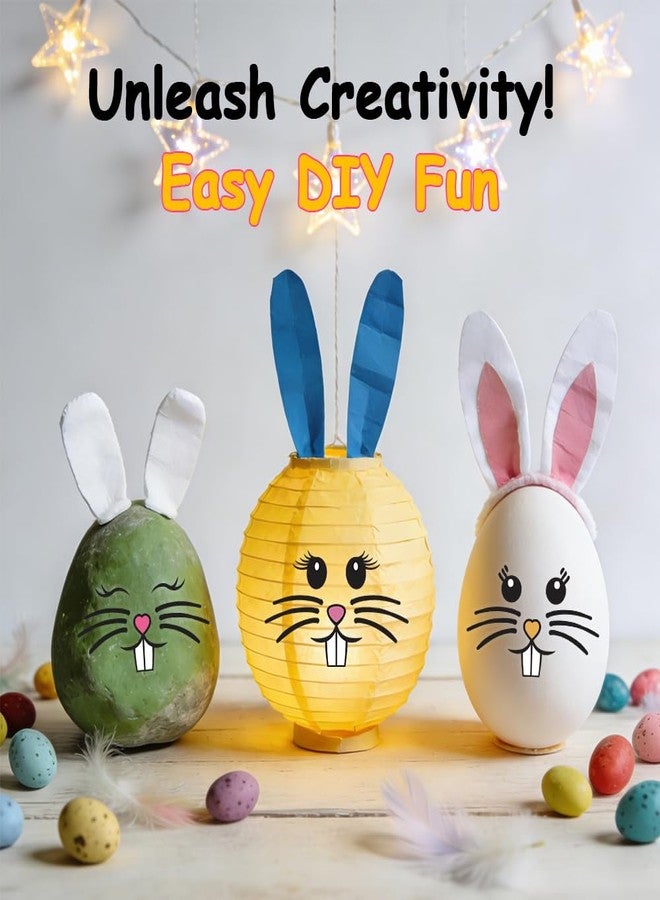 BAISDY 72Pcs Easter Bunny Face Sticker, Rabbit Face Vinyl Decals for Easter Party Decorations - Image 3