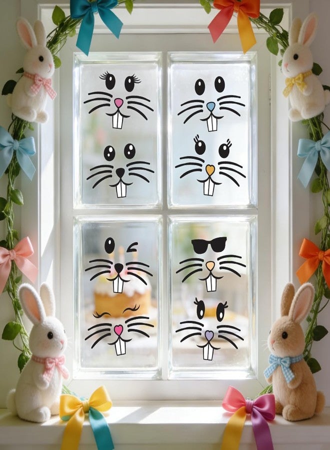 BAISDY 72Pcs Easter Bunny Face Sticker, Rabbit Face Vinyl Decals for Easter Party Decorations - Image 4