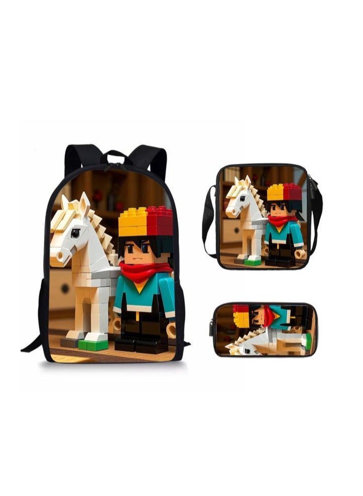 Cartoon style universal three-piece schoolbag - 454  - Image 1