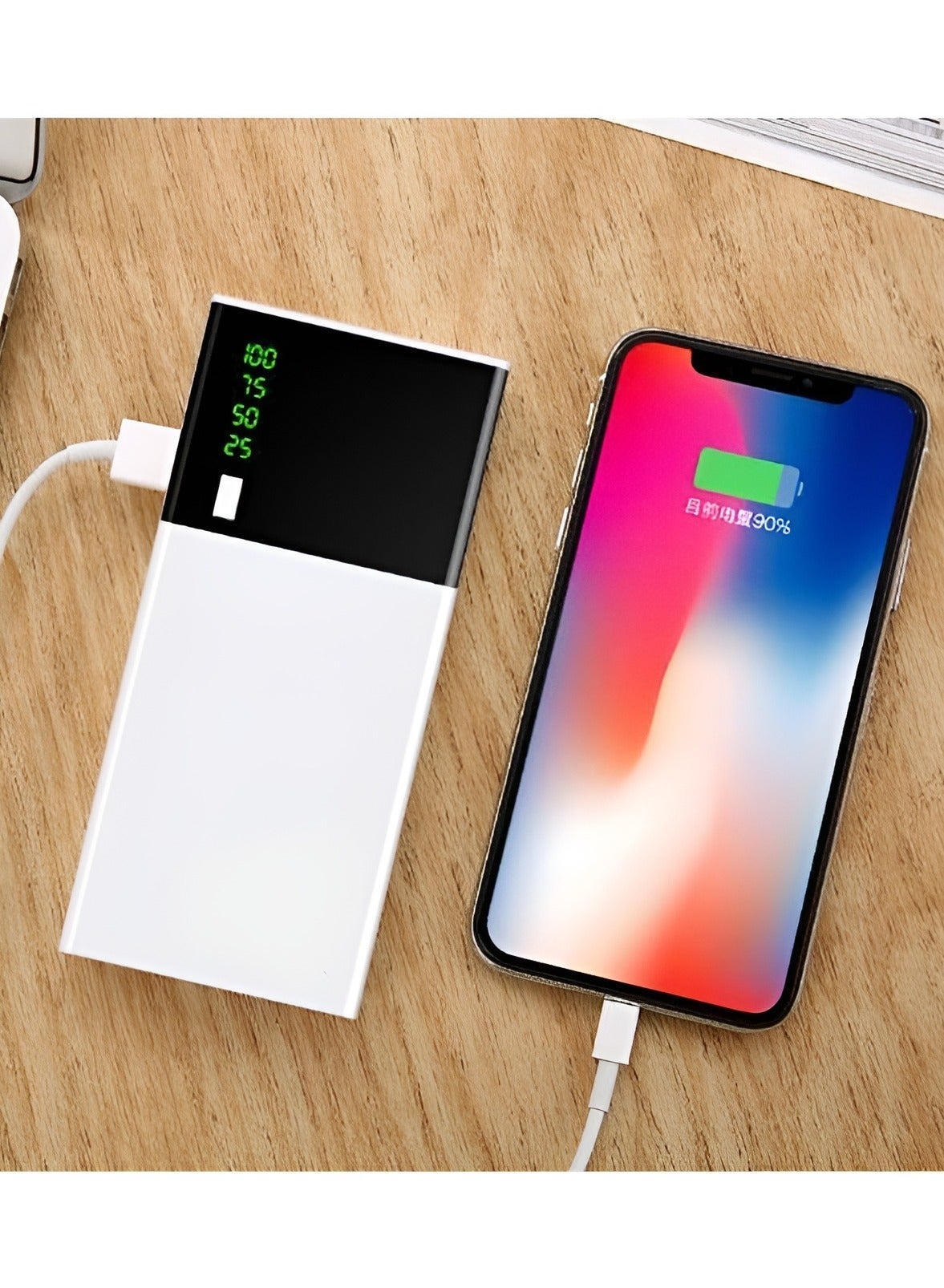 20000mAh Ultra-Slim Portable Charger ,High-Capacity Power Bank with Fast Charging, Dual USB Ports, LCD Display , Lightweight External Battery Pack for Smartphones, Tablets, and More