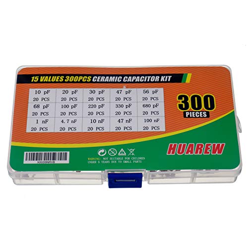 HUAREW 15 Values 300 Pcs Ceramic Capacitor 10~680 pF and 1~100 nF Assortment Kit - Image 3