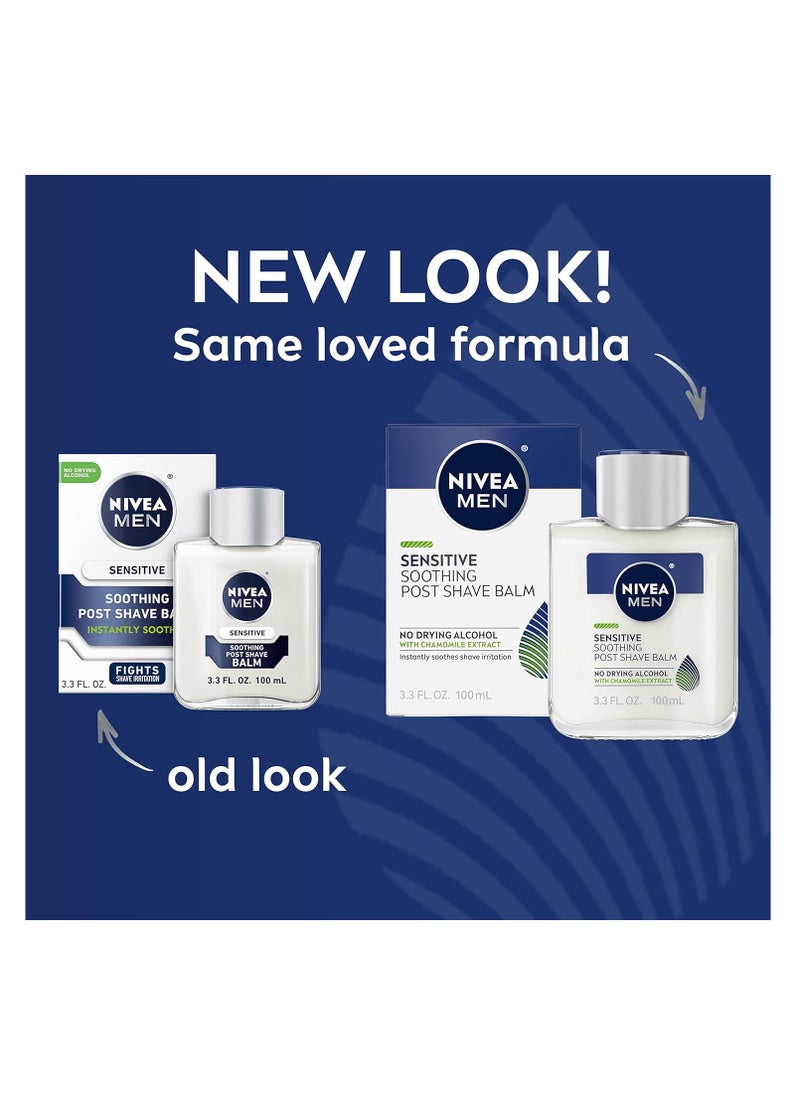 NIVEA MEN - Nivea Men Sensitive Post Shave Balm with Vitamin E, Chamomile and Witch Hazel Extracts, 3 Pack of 3.3 Fl Oz Bottles - Image 1