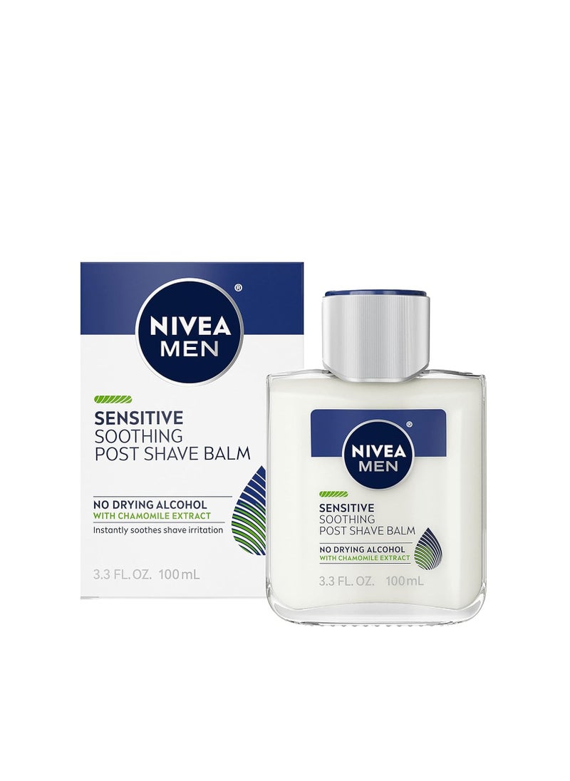 NIVEA MEN - Nivea Men Sensitive Post Shave Balm with Vitamin E, Chamomile and Witch Hazel Extracts, 3 Pack of 3.3 Fl Oz Bottles - Image 1