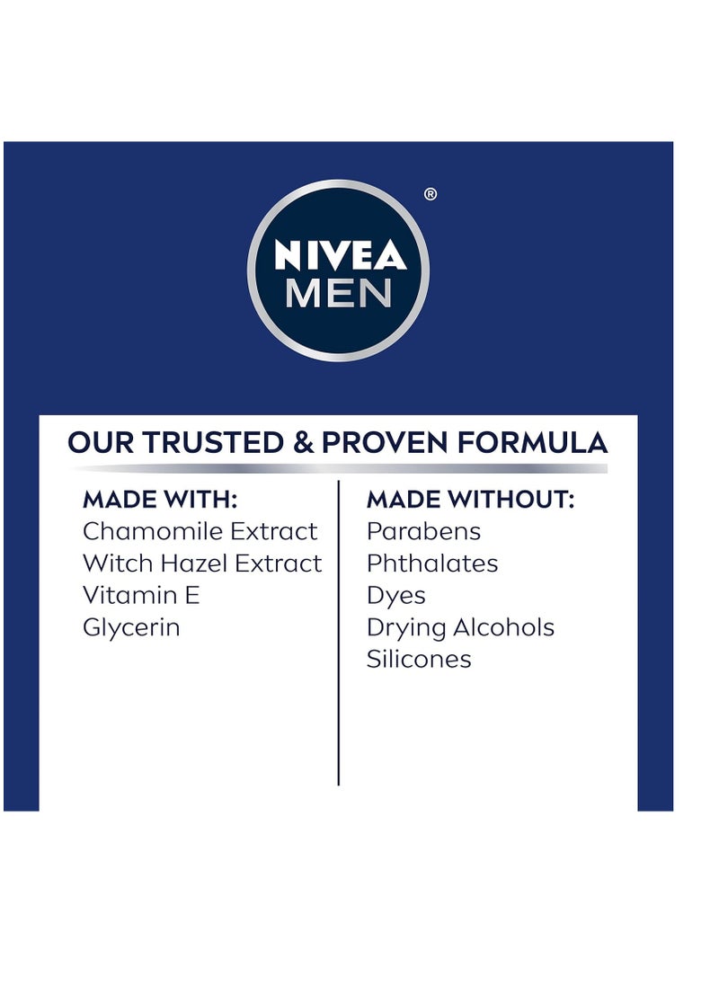 NIVEA MEN - Nivea Men Sensitive Post Shave Balm with Vitamin E, Chamomile and Witch Hazel Extracts, 3 Pack of 3.3 Fl Oz Bottles - Image 1