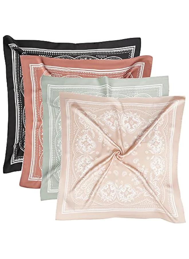 Arabest 27.5 Inches Silk Head Scarf for Women Men Vintage Bandanas Satin Hair Scarf Silk Wrap Neck Square Scarves VL9549 - Image 1