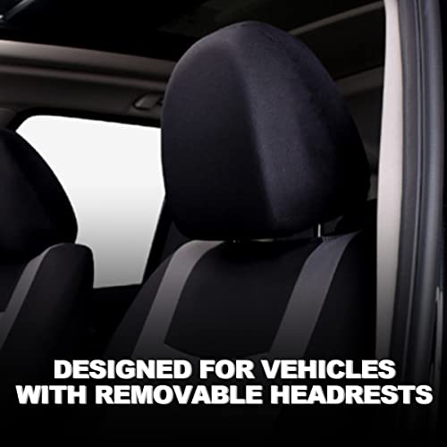 zipelo 9PCS Car Seat Covers Full Set, Front Seat Covers with Matching Back Seat Cover for Cars, PolyCloth Car Seat Protectors with Split Bench Design, Car Interior Accessories for Most Cars (Gray) - Image 4