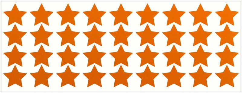 LiteMark Reflective Orange 1 Inch Stars Sticker Decals for Helmets, Bicycles, Strollers, Wheelchairs and More - Pack of 36 - Image 1