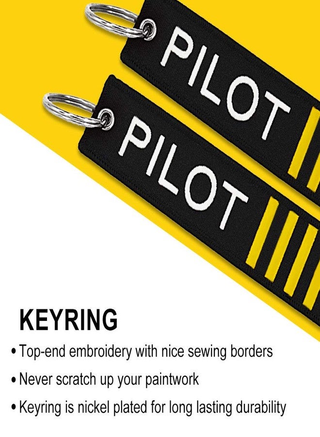 MELIFE Pilot Keychain Tag with Key Ring, 3 Pack Flag Keychain for Motorcycles, Scooters, Cars, Gifts and more-Pilot - Image 3