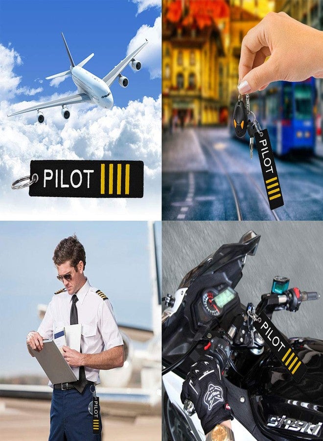 MELIFE Pilot Keychain Tag with Key Ring, 3 Pack Flag Keychain for Motorcycles, Scooters, Cars, Gifts and more-Pilot - Image 2
