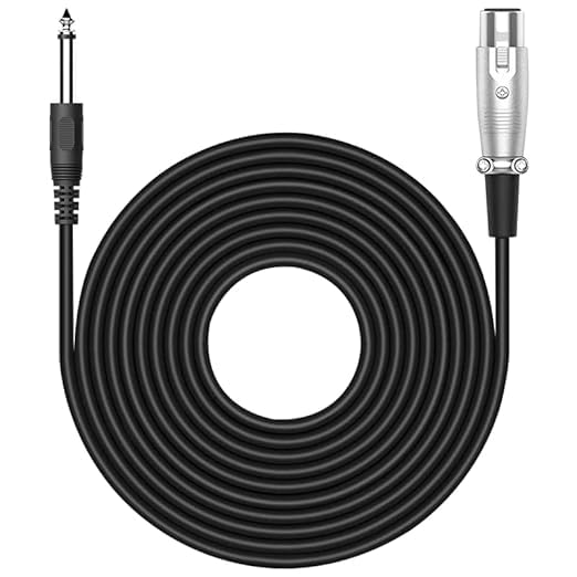 Audio Array AC-3XL Mic Cable 6.35mm Jack Male to XLR 3PIN Female Cord Wire | Microphone/Guitar Cable | Black, 1pc Pack (3 Meter/10 Feet) - Image 1