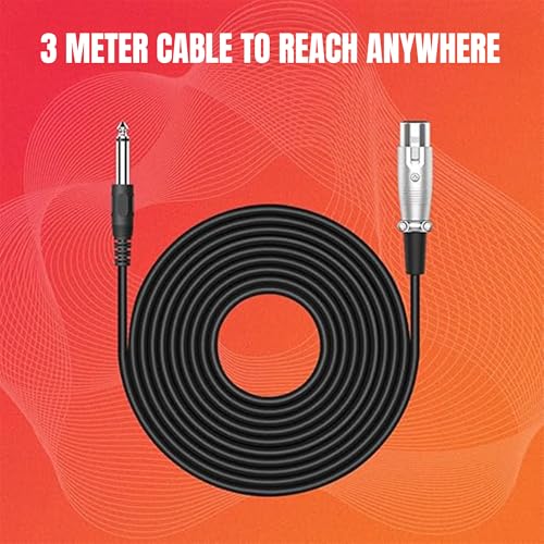 Audio Array AC-3XL Mic Cable 6.35mm Jack Male to XLR 3PIN Female Cord Wire | Microphone/Guitar Cable | Black, 1pc Pack (3 Meter/10 Feet) - Image 3