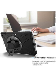 Procases Shockproof Protective Case For Microsoft Surface Go 4 3 2 Surface Go 2023 2021 2020 2018 360 Degree Rotation Hybrid Rugged Heavy Duty Cover With Kickstand Hand Strap Shoulder Belt –Black  - Image 3