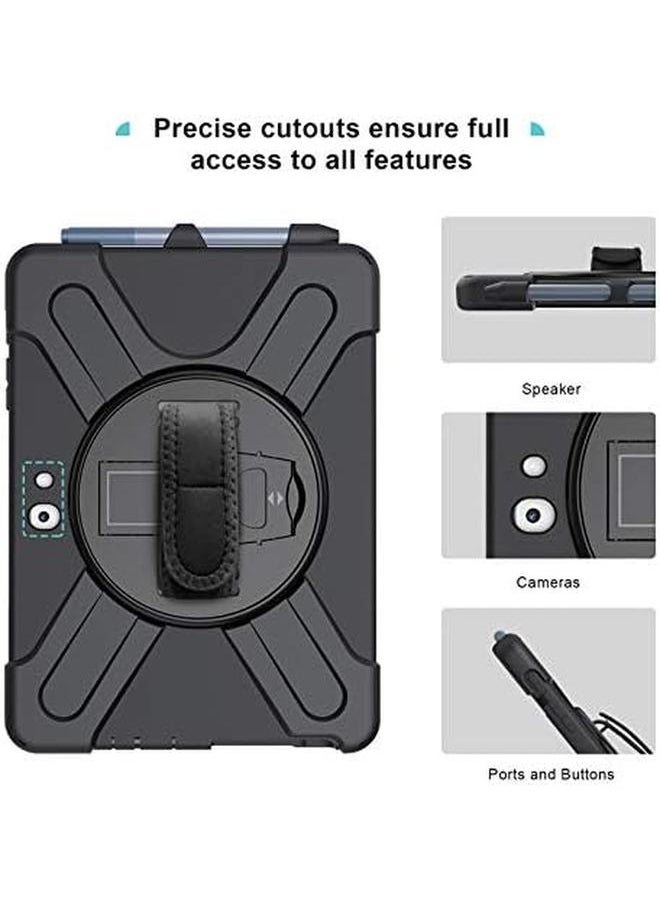 Procases - Shockproof Protective Case For Microsoft Surface Go 4 3 2 Surface Go 2023 2021 2020 2018 360 Degree Rotation Hybrid Rugged Heavy Duty Cover With Kickstand Hand Strap Shoulder Belt –Black - Image 1