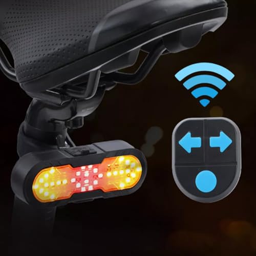 Linist Bicycle Tail Light with Turn Signals & Brake Light | USB Rechargeable Rear Bike Light with Wireless Remote Control & 120dB Tweeter | Waterproof Cycling Safety Warning Light for Night Riding - Image 2
