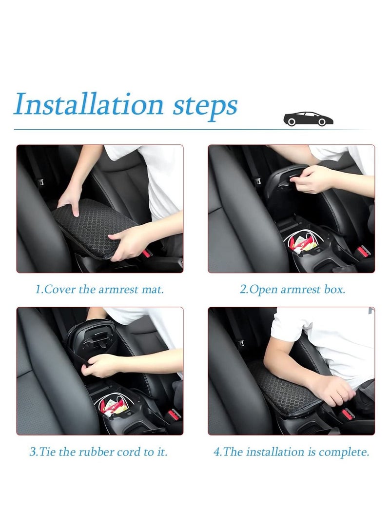 SYOSI Car Center Console Cushion Pad Universal Waterproof Car Armrest Seat Box Cover Auto Arm Rest Protection Vehicles Interior Accessories Fit for Most Cars Vehicles SUVs Black - Image 4