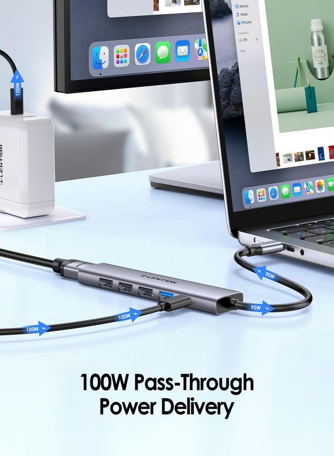 لينشن محول LENTION USB C متعدد المنافذ مع شحن PD بقوة 100 واط، ومنفذ HDMI بدقة 4K، ومنفذ USB 3.0 و 2.0 متوافق مع أجهزة MacBook Air/Pro و Surface/Chromebook الجديدة من 2016 إلى 2025، وغيرها، معتمد من قبل برنامج تشغيل مستقر (CB-CH17، رمادي فلكي) - Image 3