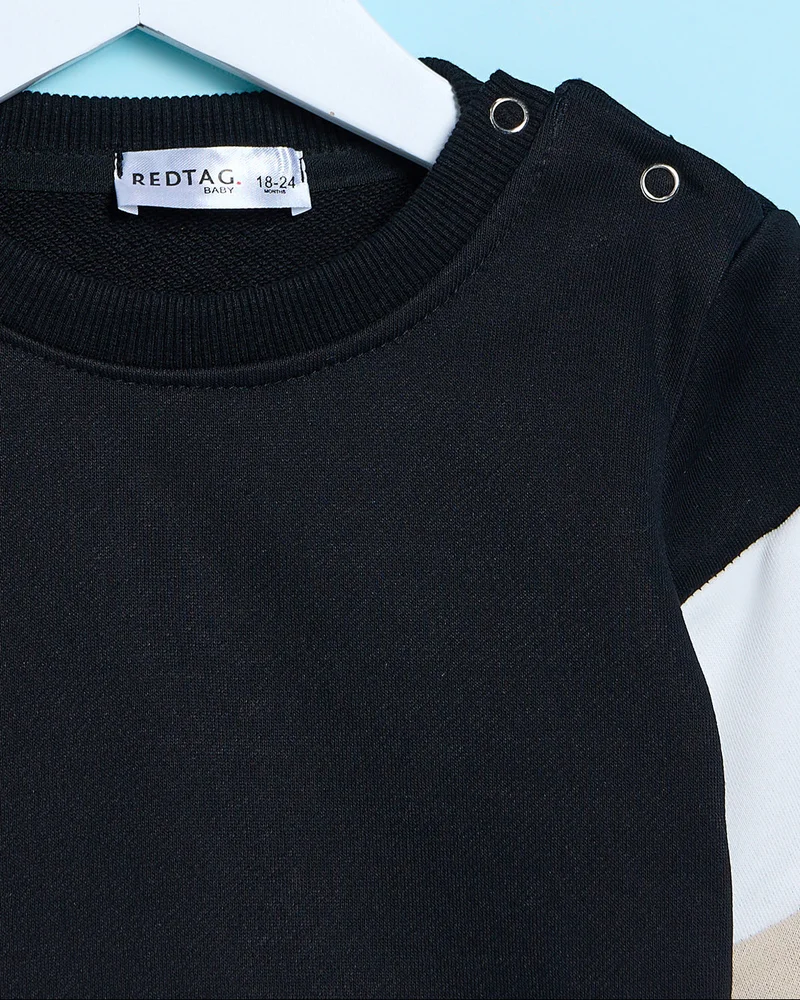 REDTAG Infant Boys Black Sweatshirt