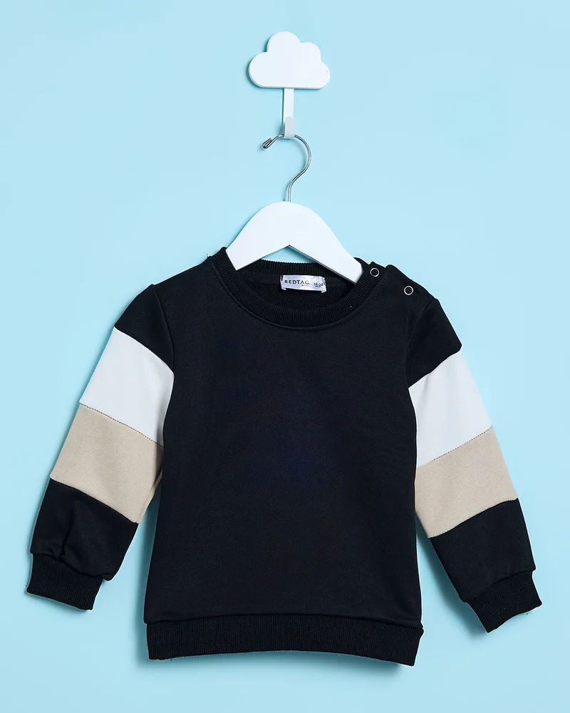 REDTAG Infant Boys Black Sweatshirt