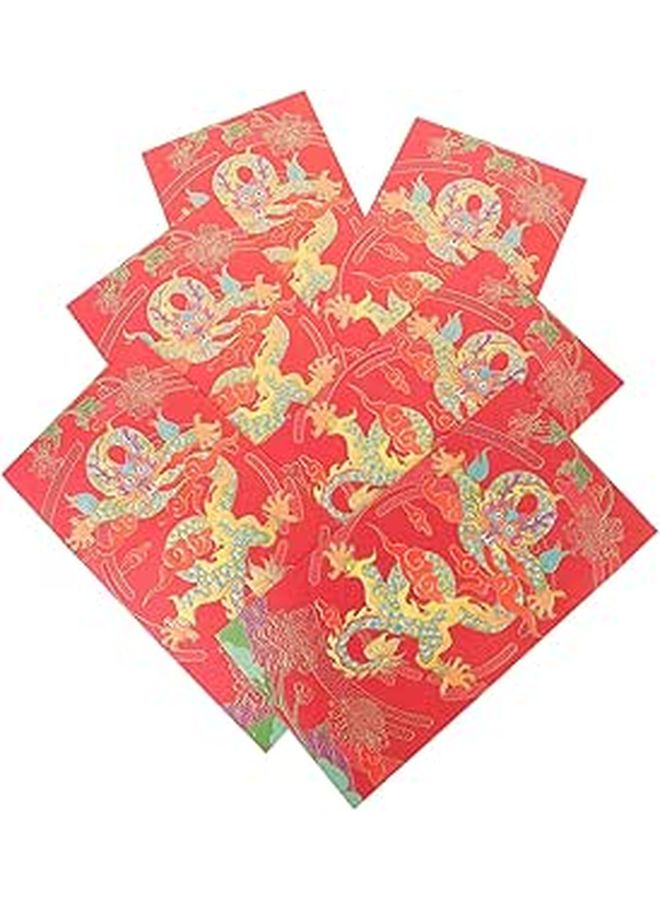 Year Of Dragon Red Envelopes 6pcs Vintage Style Chinese Money Pockets For Spring Festival Wedding Birthday - Image 1