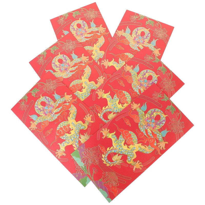 Year Of Dragon Red Envelopes 6pcs Vintage Style Chinese Money Pockets For Spring Festival Wedding Birthday - Image 2
