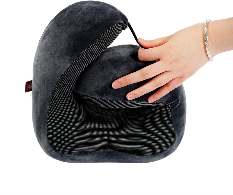 Makimoo Memory Foam Travel Pillow with 360-Degree Head Support - Grey - Image 5