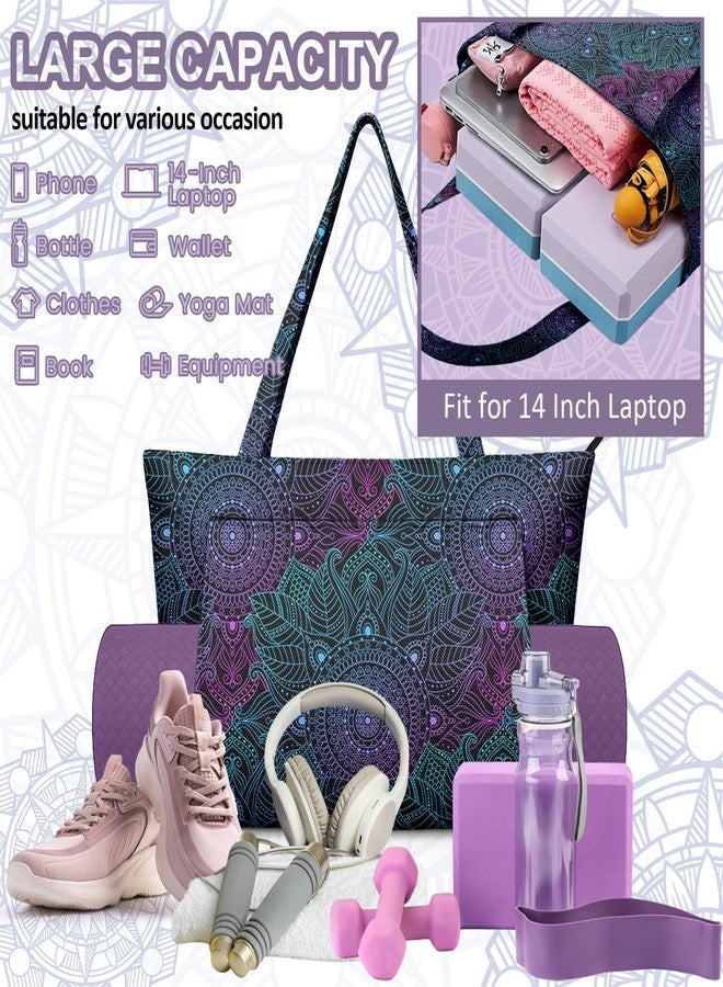 Adalore Yoga Bag for Women, Large Canvas Yoga Mat Tote Bag with Yoga Mat Carrier - Large Mat Pocket Fitness Tote for Pilates, Gym, Travel, Office & Beach - Image 4