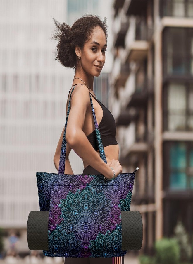 Adalore Yoga Bag for Women, Large Canvas Yoga Mat Tote Bag with Yoga Mat Carrier - Large Mat Pocket Fitness Tote for Pilates, Gym, Travel, Office & Beach - Image 5