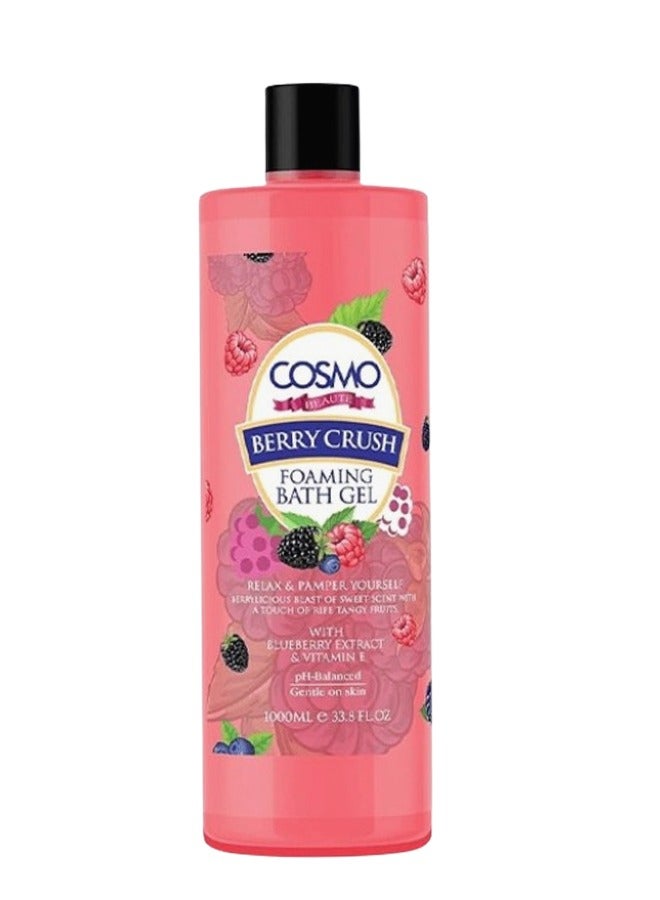COSMO 3 Pieces Berry Crush Foaming Bath Gel With Blueberry Extract & Vitamin E 100ml - Image 2