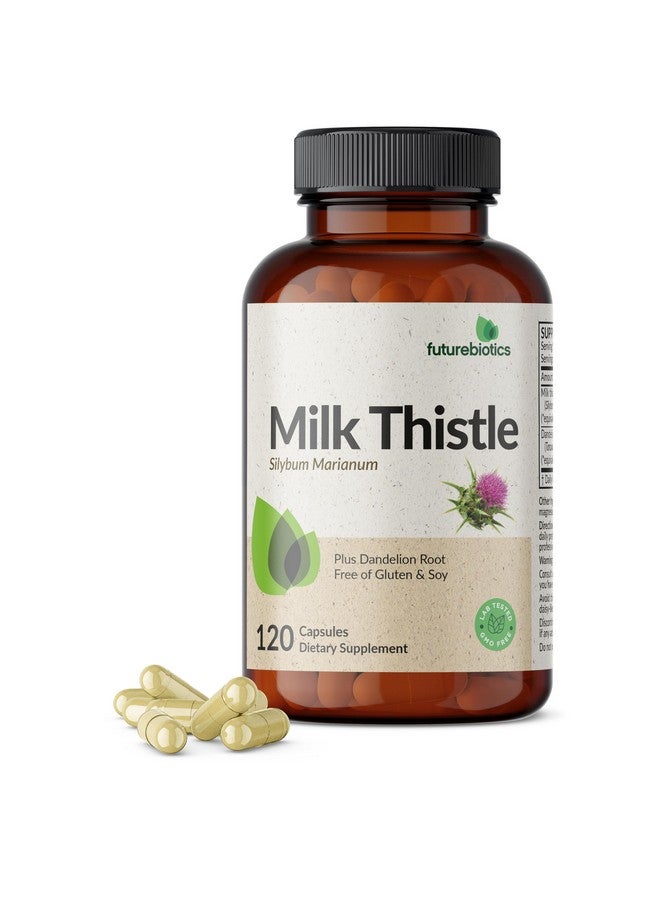 Futurebiotics Milk Thistle Silymarin Marianum & Dandelion Root Liver Health Support, Antioxidant Support, Detox, 120 Capsules - Image 1