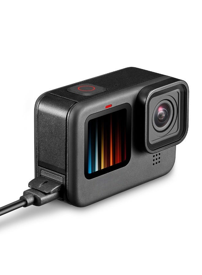 أواسيس لينك جراب كاميرا أسود متوافق فقط مع عدسة Go Pro Hero 13 السوداء القياسية، وغطاء جانبي للبطارية وحامي شاشة وغطاء عدسة وحبل، متوافق مع مجموعة ملحقات Hero 13 السوداء - Image 4