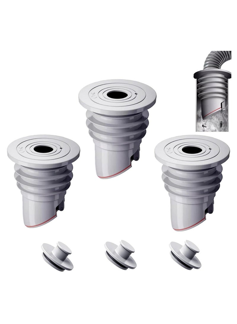 Arabest 3 عبوات سدادة تصريف المطبخ، سدادة خرطوم تصريف غسالة، حلقة سيليكون مضادة للرائحة، مناسبة لحمام حوض المطبخ 35-40 مم (الحجم S) - Image 1