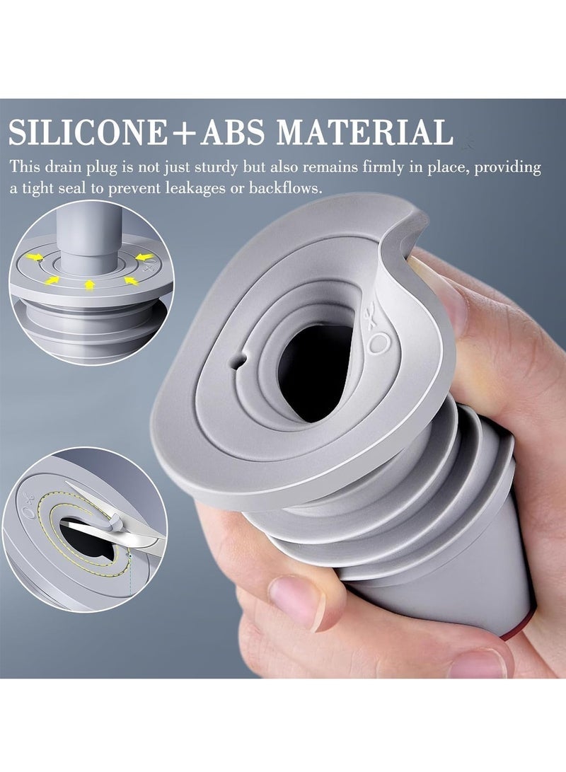 Arabest 3 عبوات سدادة تصريف المطبخ، سدادة خرطوم تصريف غسالة، حلقة سيليكون مضادة للرائحة، مناسبة لحمام حوض المطبخ 35-40 مم (الحجم S) - Image 2