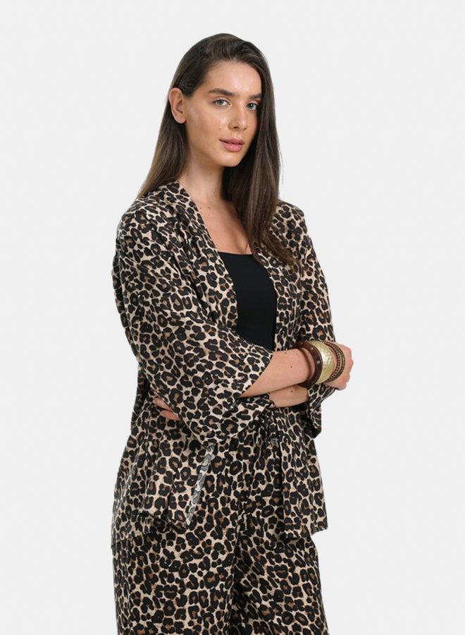 Clue Leopard All Over Printed Kimono  - Image 2