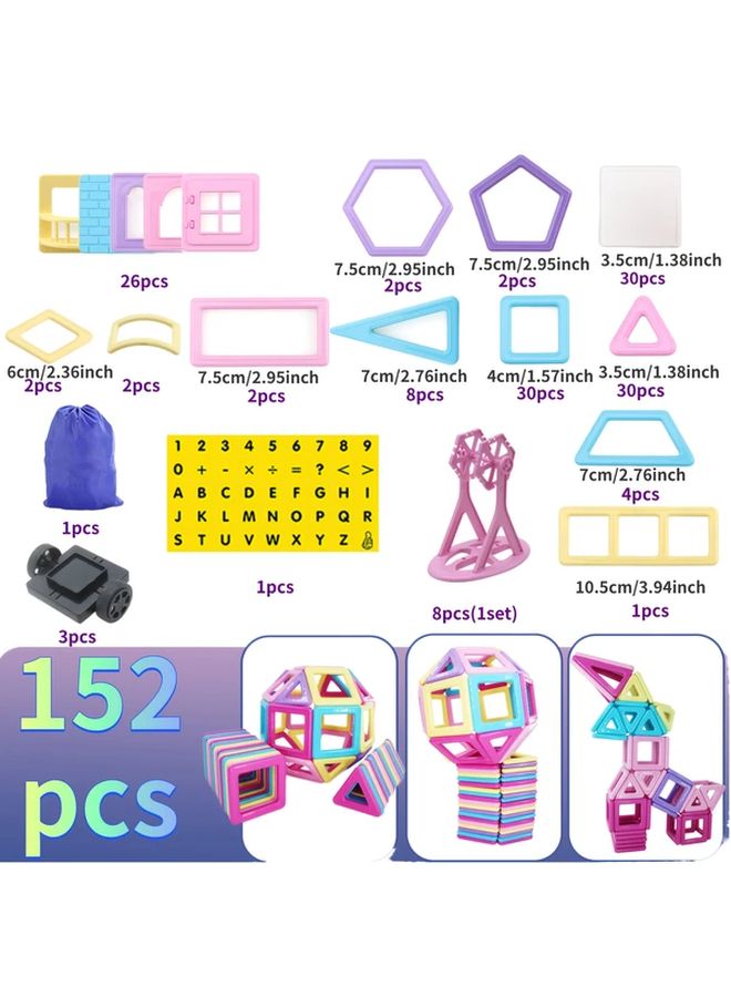 152 Pcs Magnetic Building Blocks Toys For Kids Ages 3 And Up Birthday Gifts