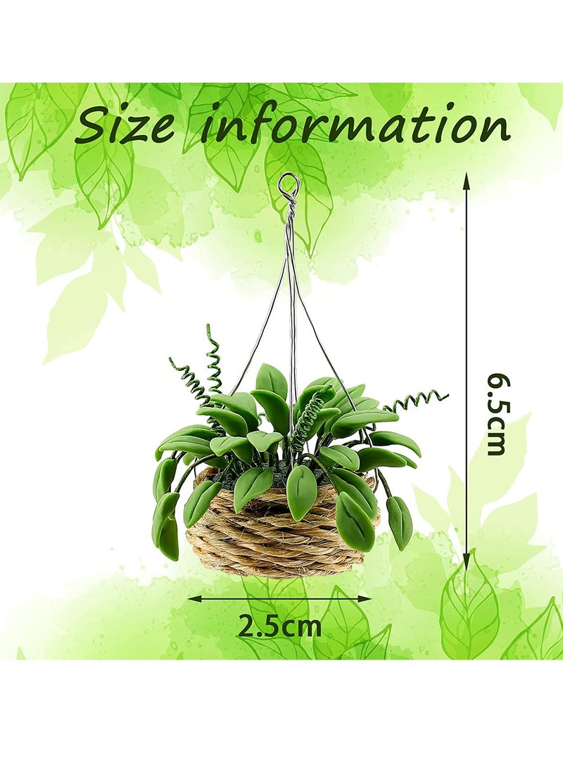 SYOSI Dollhouse Hanging Plants 2 Pcs 1:12 Miniature Dollhouse Plants Miniature Bonsai Plant Dollhouse  Tree Mini Potted Plant Dollhouse Hanging Plant Pot Model for Toddlers Girls and Boys Toys DIY - Image 2