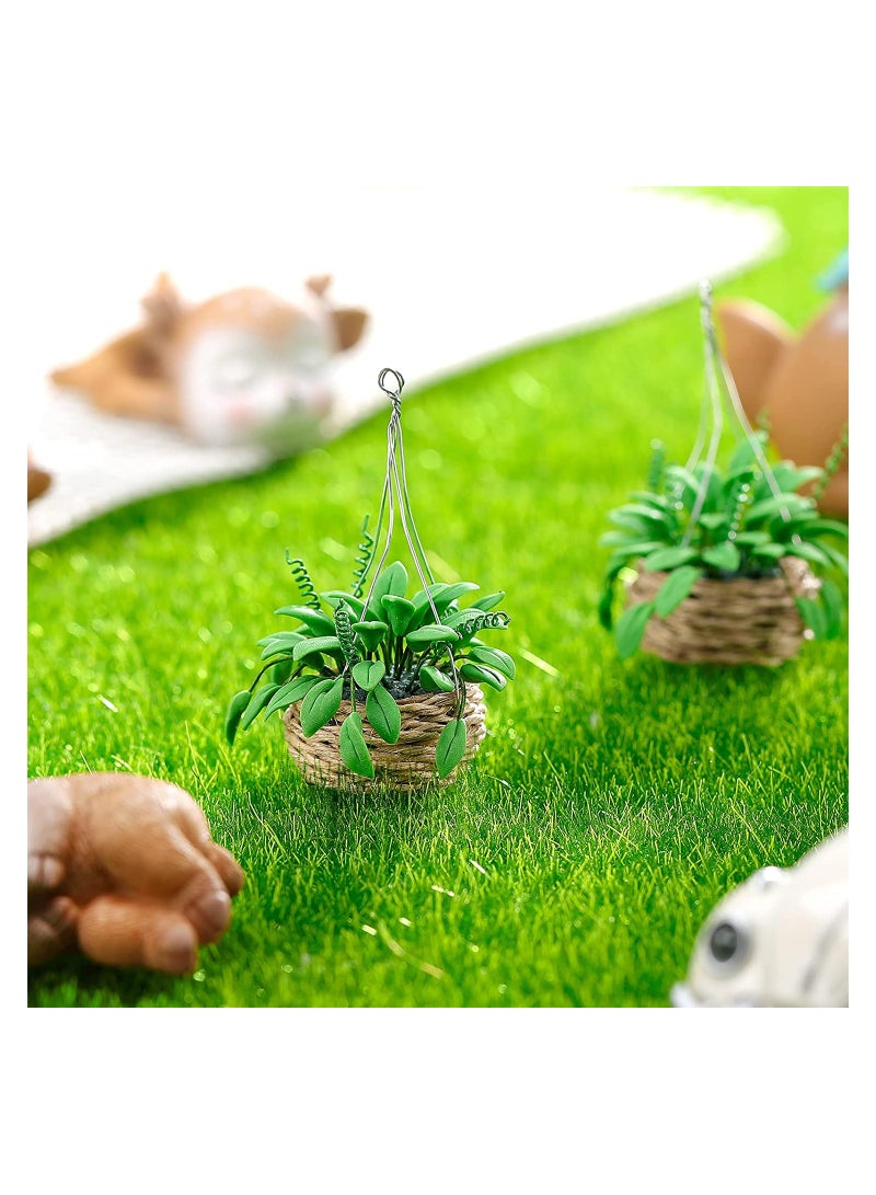 SYOSI Dollhouse Hanging Plants 2 Pcs 1:12 Miniature Dollhouse Plants Miniature Bonsai Plant Dollhouse  Tree Mini Potted Plant Dollhouse Hanging Plant Pot Model for Toddlers Girls and Boys Toys DIY - Image 5