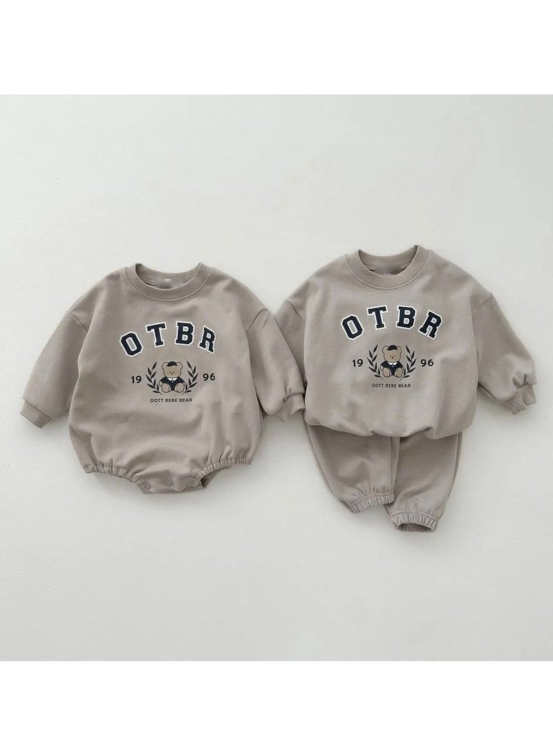 RedMapleTEK Baby Soft Cotton Long Sleeve Long Pants Sweatshirt Two-piece Set - Image 2