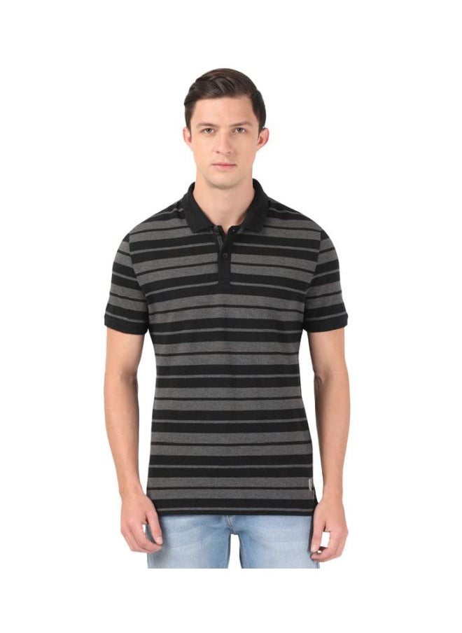 JOCKEY - تي شيرت بولو مخطط من القطن الممشط للرجال من Jockey US93 - Image 1