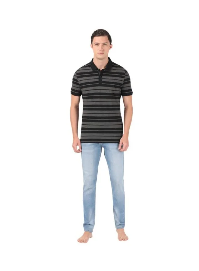JOCKEY Jockey US93 Men Super Combed Cotton Rich Striped Polo T Shirt