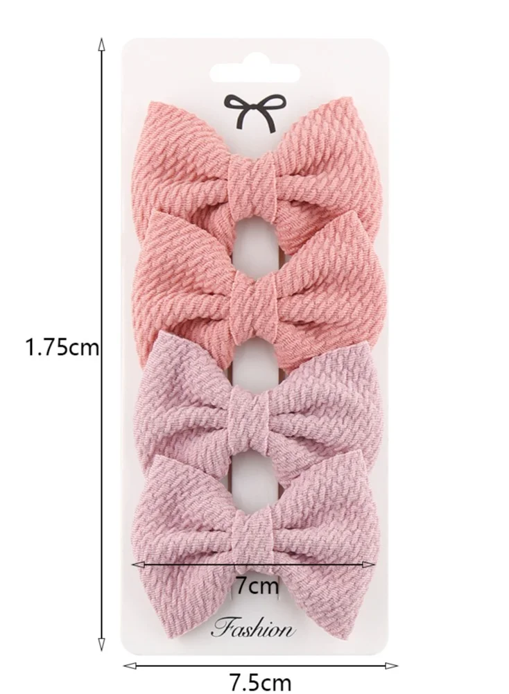 D'Daniela Nisha Ribbon Bow Clip Set For Babies and Girls -  Hot Pink & Pomelo Pink