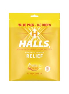 Halls Relief Honey Lemon Cough Drops, Value Pack, 140 Drops  - Image 1