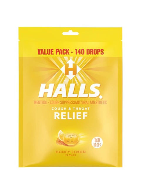 Relief Honey Lemon Cough Drops, Value Pack, 140 Drops