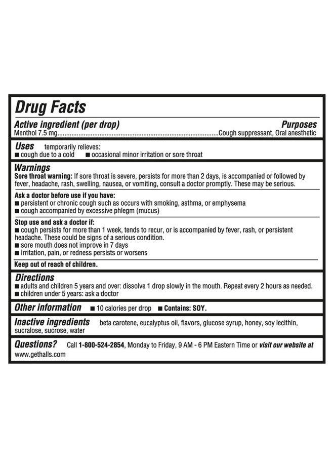 Halls - Relief Honey Lemon Cough Drops, Value Pack, 140 Drops - Image 1