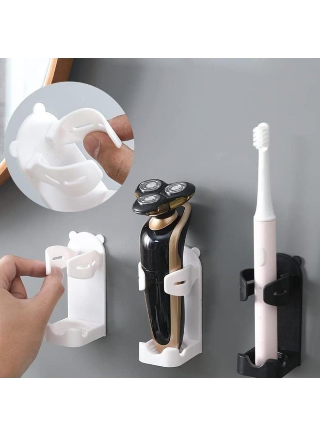 Zalcoon Adjustable Electric Shaver Holder Wall Mount, Nailless Glue Razor Holder, Electric Toothbrush Holder, White Bathroom Shower Electric Shaver Holder (White) - Image 4