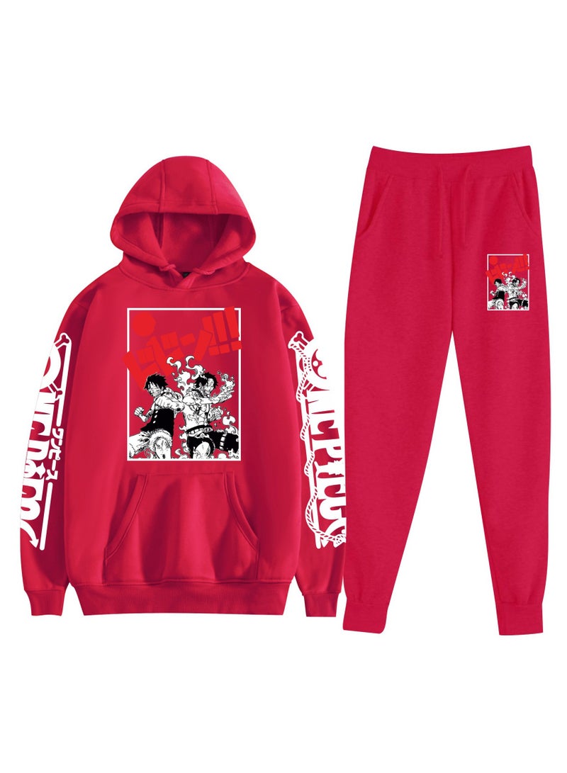 KUYING New One Piece Casual Loose Hooded Sweatshirt And Pants Set  - Image 1